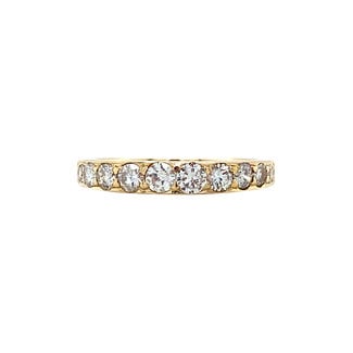 Gold row ring with diamond 14 karat