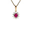 Gouden entourage hanger met diamant en robijn 14 karaat* Nieuw