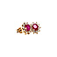 Gold entourage stud earrings with diamond and ruby 14 carat* new