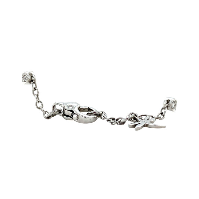 Witgouden armband met diamant 18 karaat