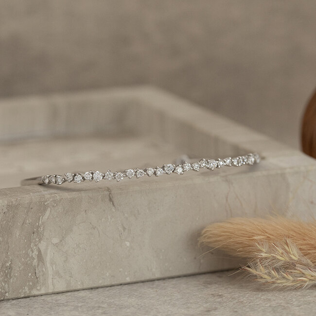 Witgouden armband met diamant 18 karaat