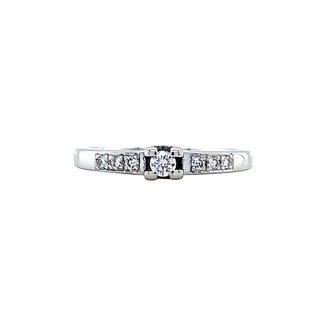 White gold ring with diamond 14 karat