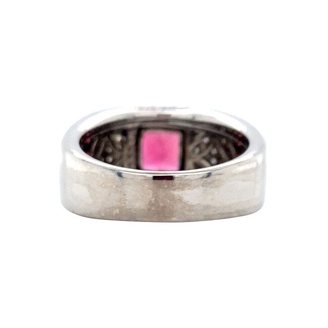 Weißgoldener Ring mit Turmalin und Diamant von Tirisi 18 Karat