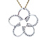 White gold flower pendant with diamond 18 karat