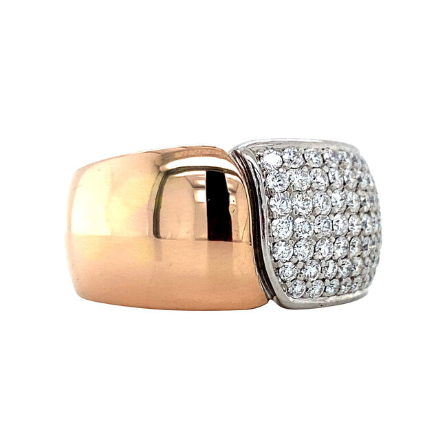 Bicolour gouden ring met diamant van Le Chic 14 karaat