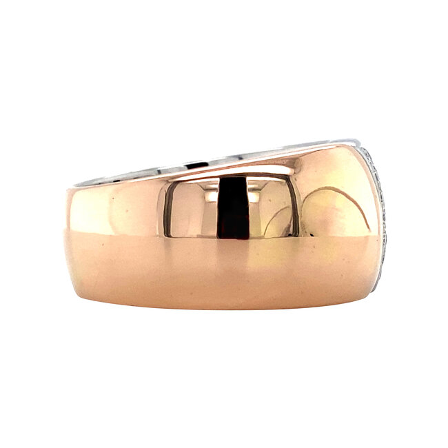 Bicolour gouden ring met diamant van Le Chic 14 karaat