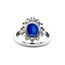 White gold entourage ring with diamond and sapphire 14 carat* New