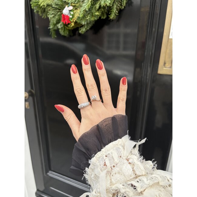 Witgouden ring met diamant 14 karaat