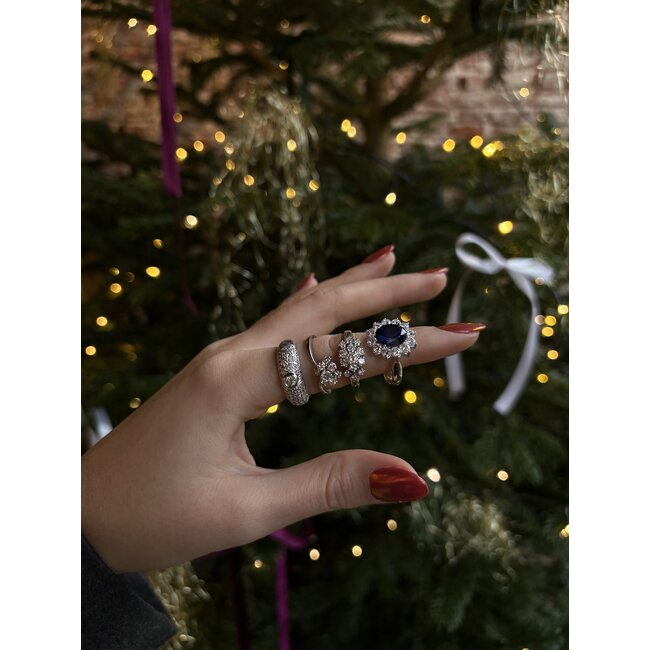 Witgouden ring met diamant 14 karaat