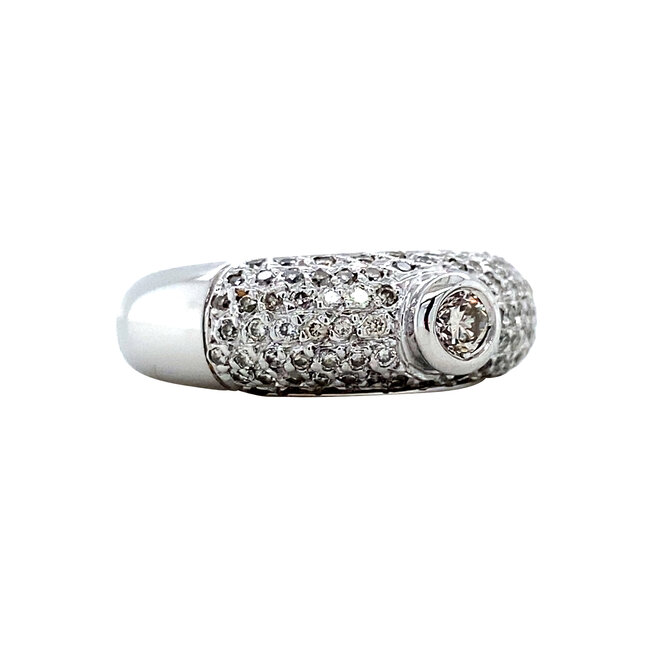 Witgouden ring met diamant 14 karaat