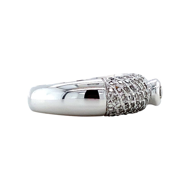 White gold ring with diamond 14 karat