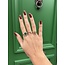 Gold entourage ring with diamond and emerald 14 karat* New