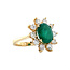 Gold-Entourage-Ring mit Diamant und Smaragd 14 Karat* Neu