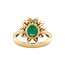 Gold-Entourage-Ring mit Diamant und Smaragd 14 Karat* Neu
