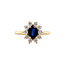 Gouden entourage ring met diamant en saffier 14 karaat* Nieuw