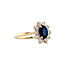 Gouden entourage ring met diamant en saffier 14 karaat* Nieuw