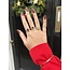 Gouden entourage ring met diamant en saffier 14 karaat* Nieuw