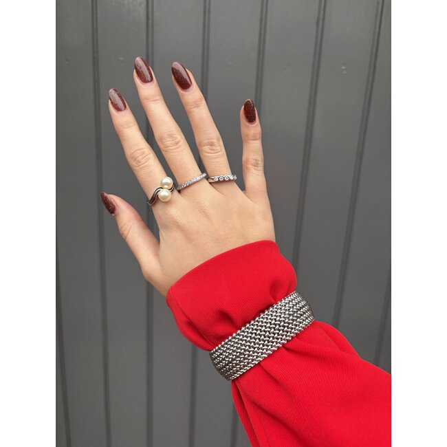 Weißgoldener Ehering mit Diamant 18 Karat