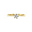 Gold solitaire ring with zirconia 14 karat