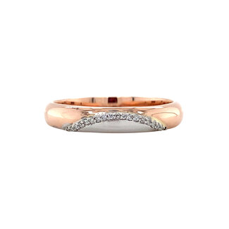 Rosegouden ring met diamant 14 karaat