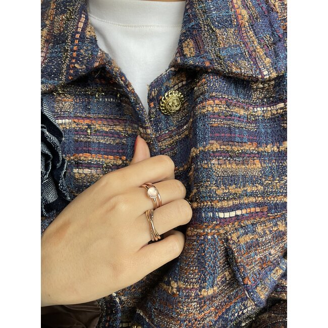 Tricolour gold trinity ring 14 karat