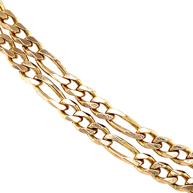 Goldene Figaro-Kette 45,5 cm 14 Karat