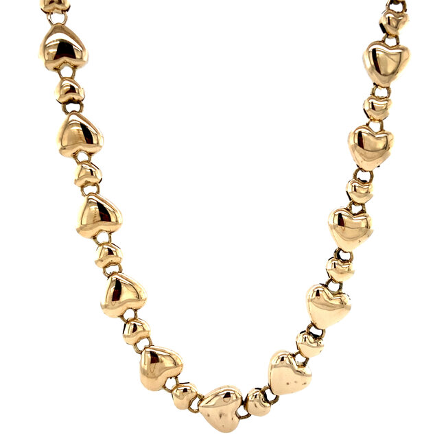 Goldener Choker mit Herzen 14 Karat