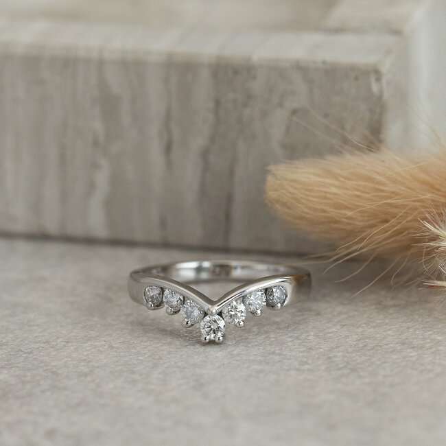 Palladium ring met diamant 950