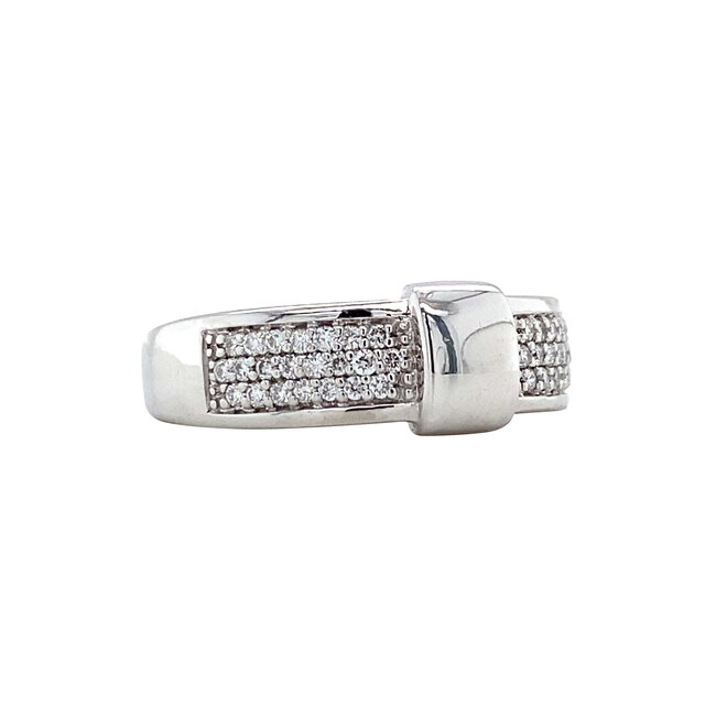 Witgouden ring met diamant 14 karaat