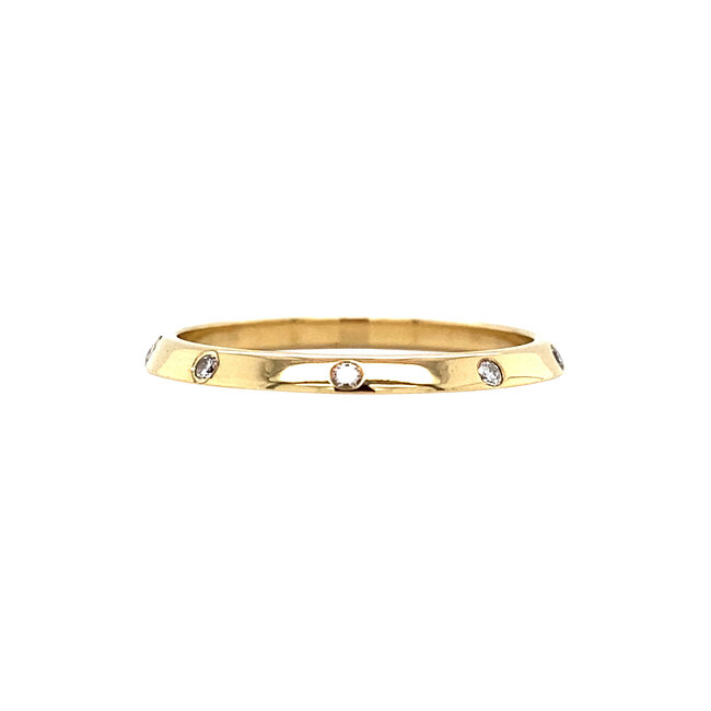 Gold (sliding) ring with 18 carat diamond