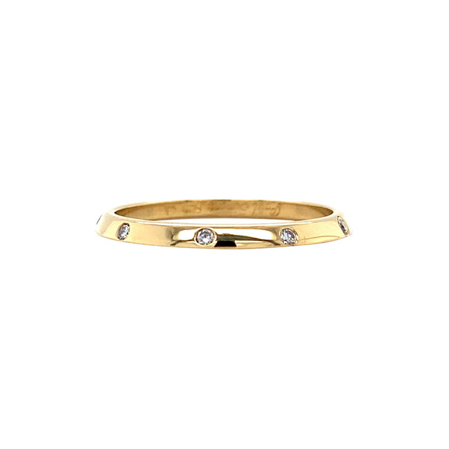 Gold (sliding) ring with 18 carat diamond