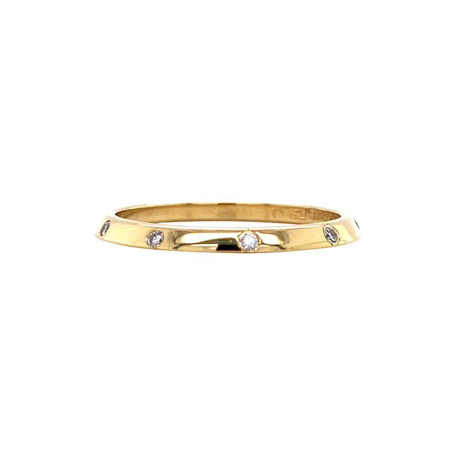 Gouden (aanschuif) ring met diamant 18 karaat