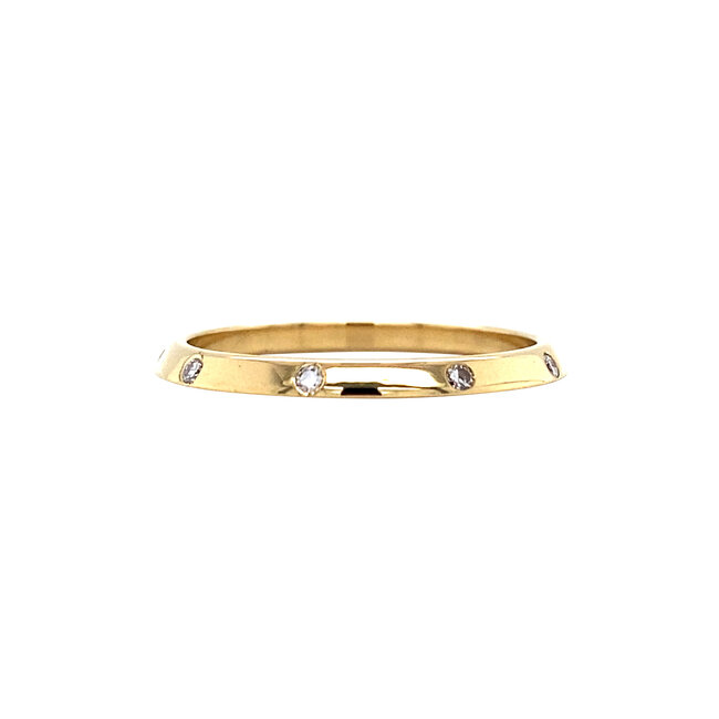 Gold (stacking) ring with diamond 18 karat