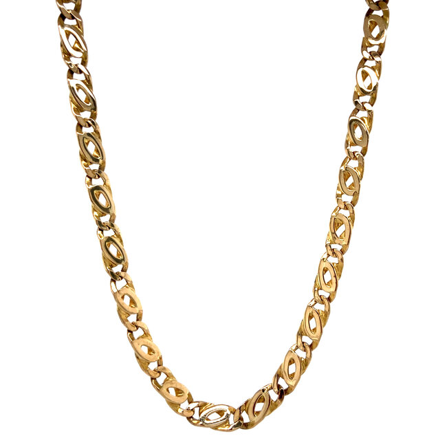 Gold men's necklace hawk's-eye 63.5 cm 14 karat