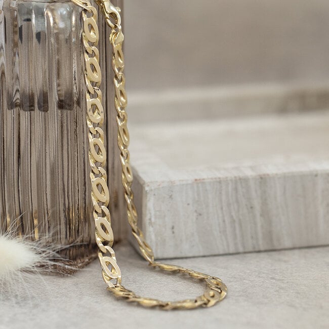 Gold men's necklace hawk's-eye 63.5 cm 14 karat