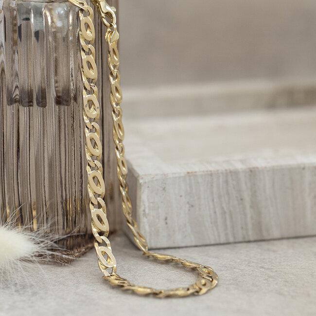 Gouden herencollier valkenoog 63.5 cm 14 karaat