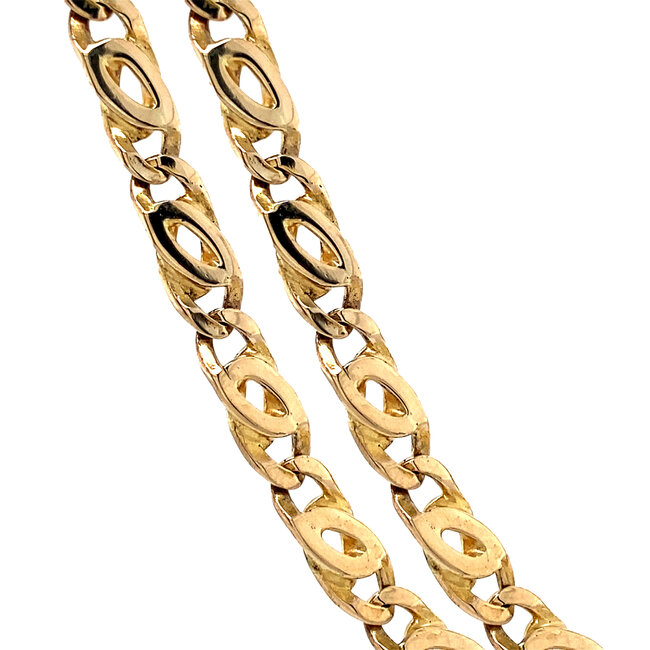 Goldene Herrenkette Falkenauge 63,5 cm 14 Karat