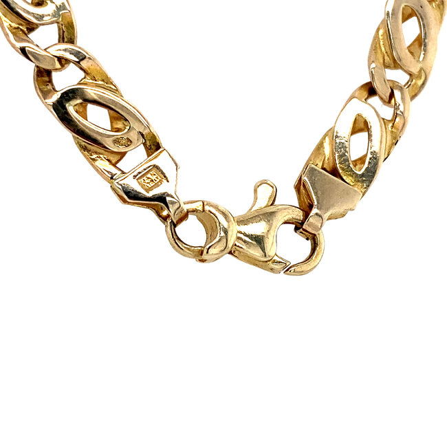 Gold men's necklace hawk's-eye 63.5 cm 14 karat