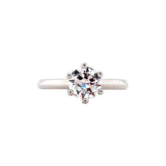 White gold solitaire ring with diamond 0.86ct. 14 karat* new