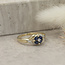 Gouden ring met diamant en saffier 14 karaat