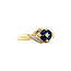 Gouden ring met diamant en saffier 14 karaat