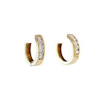 Goldene Klapp-Creolen mit 14 Karat Zirkonia