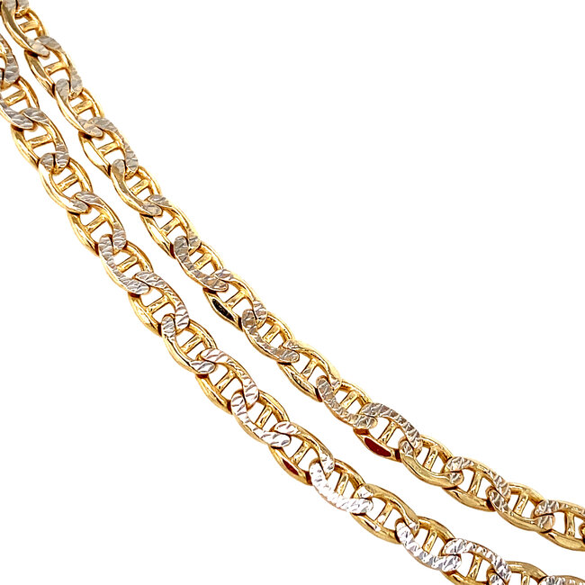 Golden double anchor necklace 51.5 cm 14 karat