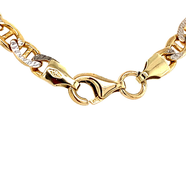 Gouden dubbele anker collier 51.5 cm 14 karaat