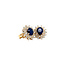 Gold entourage stud earrings with diamond and sapphire 14 karat* new