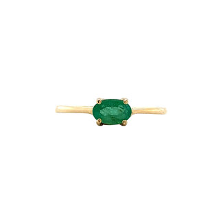 Gold-Solitärring mit Smaragd 14 Karat* Neu