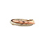 Tricolor goldener Trinity-Ring 14 Karat