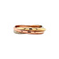 Tricolour gold trinity ring 14 karat