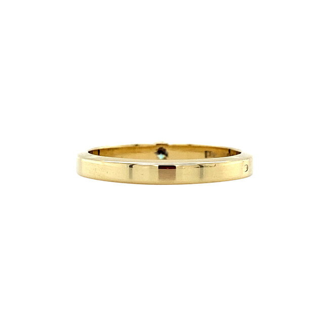 Gouden memoire ring met diamant 14 karaat