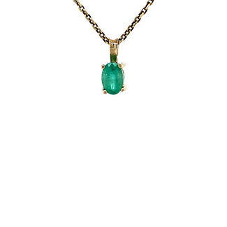 Gold solitaire pendant with emerald 14 carat* New